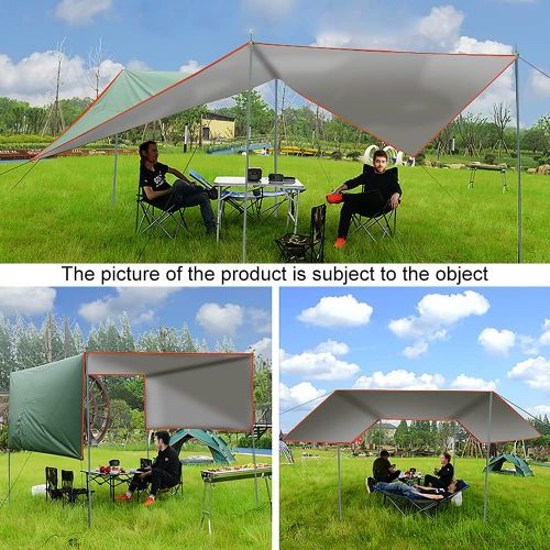  Redmogo Beach Sun Shelter UV Protection & Waterproof,with Ground Pegs and Stability Poles, 7×7FT Size Sunshade with Multiple Installation Methods for Camping Trips, Fishing, Backyard Fun o