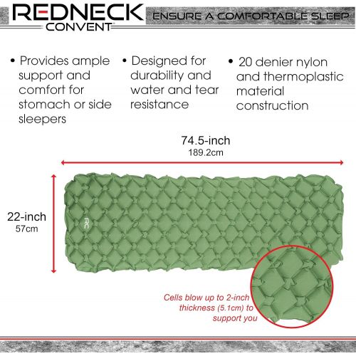  Redneck Convent RC Camping Sleeping Mat - 1.1lb Inflatable Camping Pad Backpacking Air Mattress Sleeping Bag Camp Pad