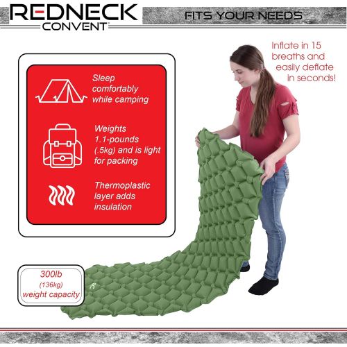  Redneck Convent RC Camping Sleeping Mat - 1.1lb Inflatable Camping Pad Backpacking Air Mattress Sleeping Bag Camp Pad