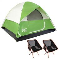 Redneck Convent RC Camping Tent and Folding Chairs Camping Set - 6 Person Dome Tent Shelter and 2 Foldable Outdoor Chairs