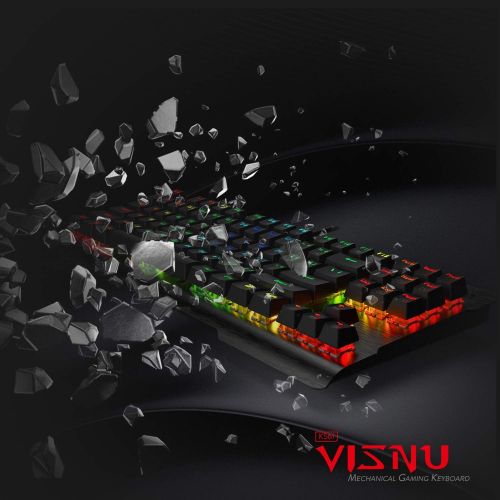  [아마존 핫딜]  [아마존핫딜]Redragon K561 VISNU Mechanical Gaming Keyboard, Anti-ghosting 87 Keys, RGB Backlit, Wired Compact Keyboard with Clicky Blue Switches for Laptop, Windows, PC Games