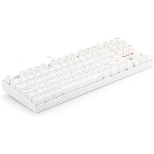  [아마존 핫딜] [아마존핫딜]Redragon K552-N Mechanical Gaming Keyboard, 87 Keys, Tenkeyless, Compact Steel Construction with Cherry MX Blue Switches for Windows PC Gamer (No Backlight - White)