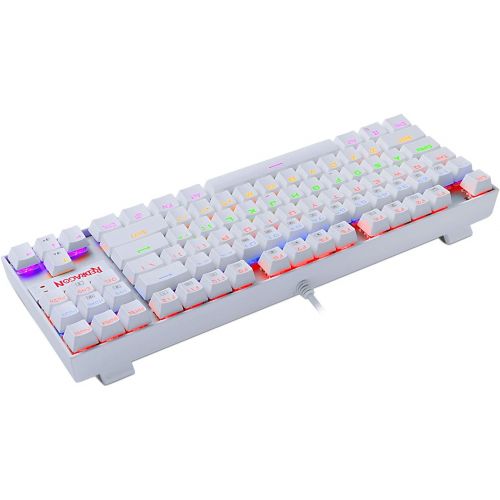  [아마존 핫딜] [아마존핫딜]Redragon K552 Mechanical Gaming Keyboard, RGB Rainbow Backlit, 87 Keys, Tenkeyless, Compact Steel Construction with Cherry MX Blue Switches for Windows PC Gamer (White)