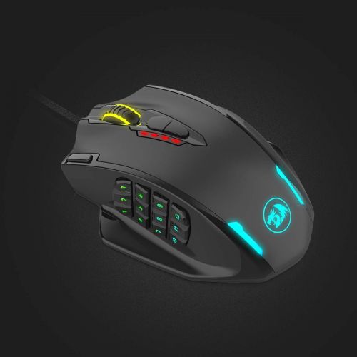  [아마존핫딜][아마존 핫딜] Redragon M908 Impact RGB LED MMO Mouse with Side Buttons Laser Wired Gaming Mouse with 12,400DPI, High Precision, 19 Programmable Mouse Buttons