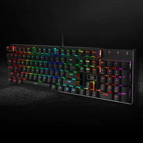  [아마존핫딜][아마존 핫딜] Redragon K556 RGB LED Backlit Wired Mechanical Gaming Keyboard, Aluminum Base, 104 Standard Keys