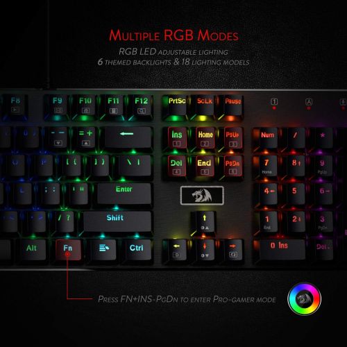  [아마존핫딜][아마존 핫딜] Redragon K556 RGB LED Backlit Wired Mechanical Gaming Keyboard, Aluminum Base, 104 Standard Keys