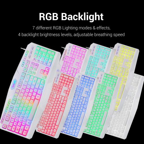  [아마존핫딜][아마존 핫딜] Redragon S101 Wired Gaming Keyboard and Mouse Combo, LED RGB Backlit Gaming Keyboard with Multimedia Keys, Wrist Rest, Plus RGB Backlit Gaming Mouse with 3200 DPI for Windows PC Ga