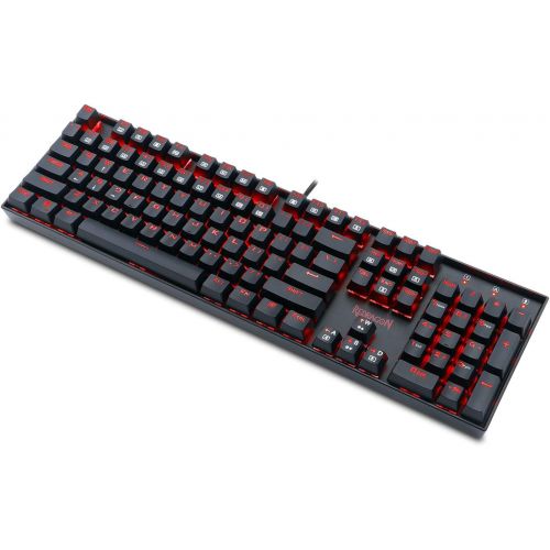  [아마존핫딜][아마존 핫딜] Redragon K551 Mechanical Gaming Keyboard with Cherry MX Blue Switches Vara 104 Keys Numpad Tactile USB Wired Computer Keyboard Steel Construction for Windows PC Games (Black RED LE