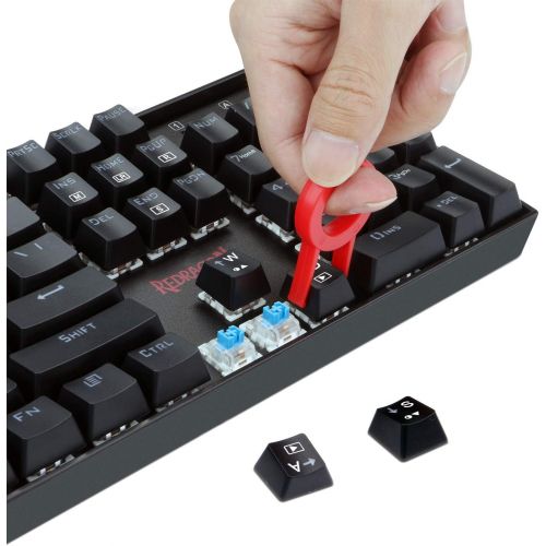  [아마존핫딜][아마존 핫딜] Redragon K551 Mechanical Gaming Keyboard with Cherry MX Blue Switches Vara 104 Keys Numpad Tactile USB Wired Computer Keyboard Steel Construction for Windows PC Games (Black RED LE