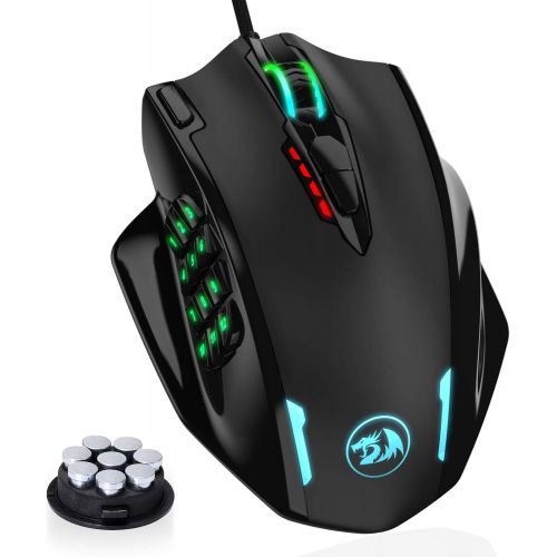  [아마존베스트]Redragon M908 Impact RGB LED MMO Mouse with Side Buttons Laser Wired Gaming Mouse with 12,400DPI, High Precision, 19 Programmable Mouse Buttons