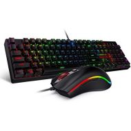 [아마존베스트]Redragon K582-BA Wired Mechanical Gaming Keyboard & M711 Cobra Gaming Mouse Combo, 10,000DPI, 7 Programmable Buttons, RGB LED Backlit Keyboard Mouse Set for PC, Laptop, Computer