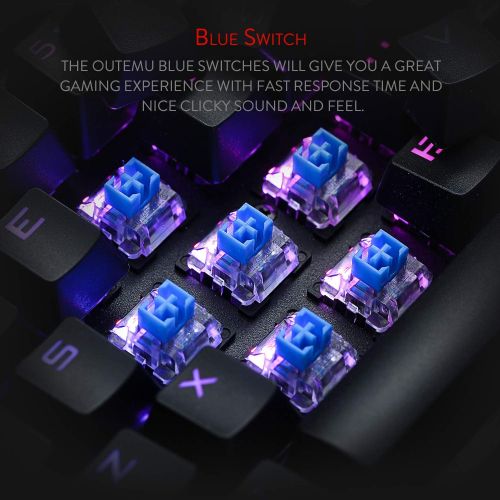  [아마존베스트]Redragon K580 VATA RGB LED Backlit Mechanical Gaming Keyboard 104 Keys Anti-ghosting with Macro Keys & Dedicated Media Controls, Onboard Macro Recording (Blue Switches)