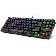 [아마존베스트]Redragon K552-RGB Mechanical Gaming Keyboard Compact 87 Key Mechanical Computer Keyboard KUMARA USB Wired Cherry MX Blue Equivalent Switches for Windows PC Gamers (Black RGB Backli