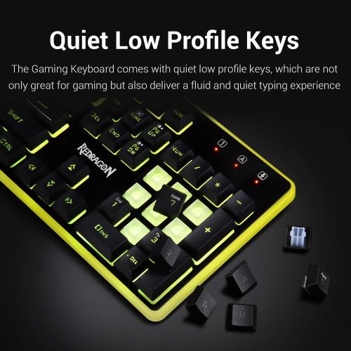  [아마존베스트]Redragon S107 PC Gaming Keyboard and Mouse Combo & Large Mouse Pad, Mechanical Feel, RGB Backlit & Edge Side Light Illumination Keyboard 3200 DPI Mouse for Windows PC (Keyboard Mou