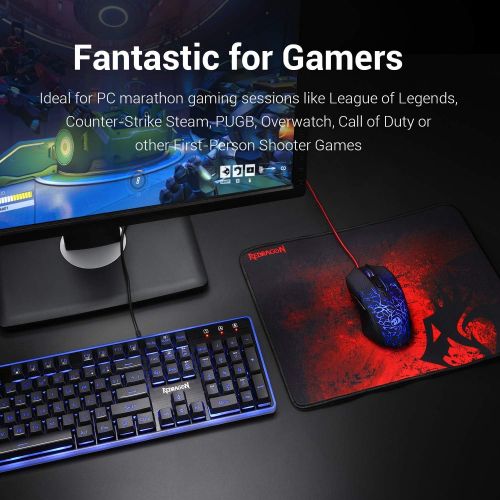  [아마존베스트]Redragon S107 PC Gaming Keyboard and Mouse Combo & Large Mouse Pad, Mechanical Feel, RGB Backlit & Edge Side Light Illumination Keyboard 3200 DPI Mouse for Windows PC (Keyboard Mou