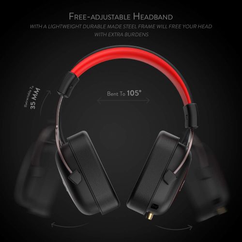  Redragon H510 Zeus Wired Gaming Headset - 7.1 Surround Sound - Memory Foam Ear Pads - 53MM Drivers - Detachable Microphone - Multi-Platforms Headphone - Works with PC, PS4/3 & Xbox