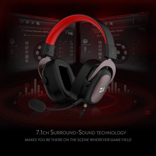  Redragon H510 Zeus Wired Gaming Headset - 7.1 Surround Sound - Memory Foam Ear Pads - 53MM Drivers - Detachable Microphone - Multi-Platforms Headphone - Works with PC, PS4/3 & Xbox