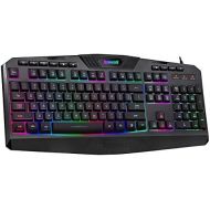 Redragon K503 PC Gaming Keyboard, RGB LED Backlit, Wired, Multimedia Keys, Silent USB Keyboard with Wrist Rest for Windows PC Games (Black)