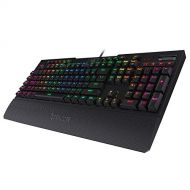 Redragon K586 Brahma RGB Mechanical Gaming Keyboard with Blue Switches, 10 Dedicated Macro Keys, Convenient Media Control, and Detachable Wrist Rest