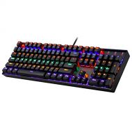 Redragon K551 Mechanical Gaming Keyboard RGB LED Rainbow Backlit Wired Keyboard with Red Switches for Windows Gaming PC (104 Keys, Black)