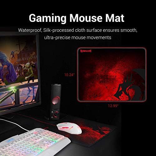  Redragon S101 Wired RGB Backlit Gaming Keyboard and Mouse, Gaming Mouse Pad, Gaming Headset Combo All in ONE PC Gamer Bundle for Windows PC ? (White)