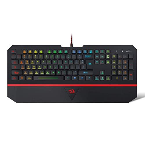  Redragon K502 RGB Gaming Keyboard RGB LED Backlit Illuminated 104 Key Silent Keyboard with Wrist Rest for Windows PC Games (RGB Backlit)