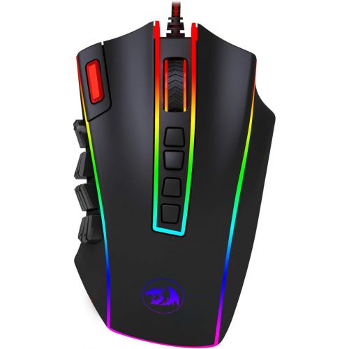  Redragon M990 Legend 24000 DPI High-Precision Programmable Laser Gaming Mouse for PC, MMO FPS, 16 Side Buttons, 5 Programmable User Profiles, 5 LED Lighting Modes (Black)