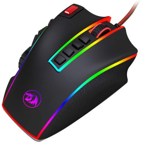  Redragon M990 Legend 24000 DPI High-Precision Programmable Laser Gaming Mouse for PC, MMO FPS, 16 Side Buttons, 5 Programmable User Profiles, 5 LED Lighting Modes (Black)