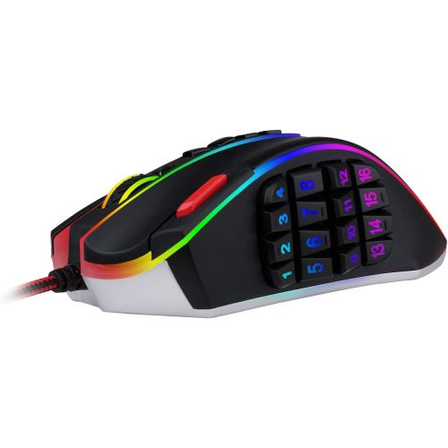  Redragon M990 Legend 24000 DPI High-Precision Programmable Laser Gaming Mouse for PC, MMO FPS, 16 Side Buttons, 5 Programmable User Profiles, 5 LED Lighting Modes (Black)