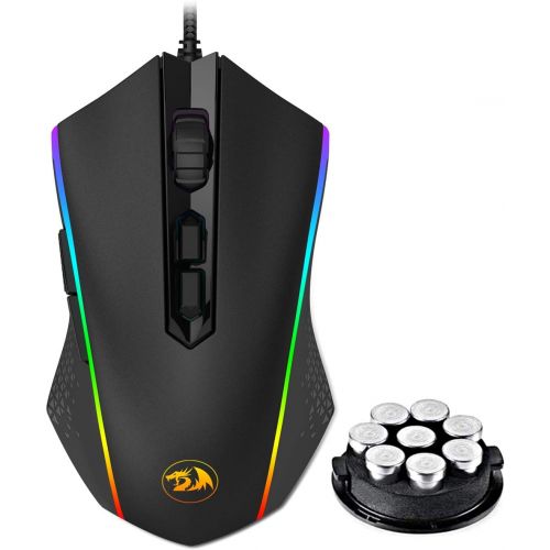  Redragon M710 MEMEANLION Chroma Gaming Mouse, High-Precision Ambidextrous Programmable Gaming Mouse with 7 RGB Backlight Modes and Tuning Weights, up to 10000 DPI User Adjustable