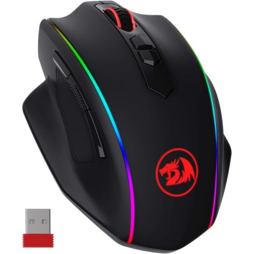  Redragon M686 Wireless Gaming Mouse, 16000 DPI Wired/Wireless Gamer Mouse with Professional Sensor, 45-Hour Durable Power Capacity, Customizable Macro and RGB Backlight for PC/Mac/