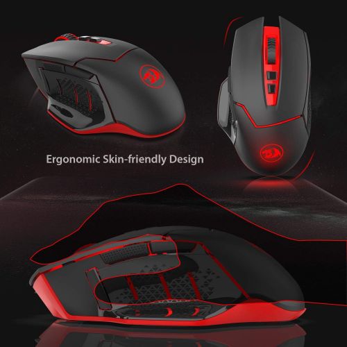  Redragon M690-1 Wireless Gaming Mouse with DPI Shifting, 2 Side Buttons, 2400 DPI, Ergonomic Design, 8 Buttons-Black