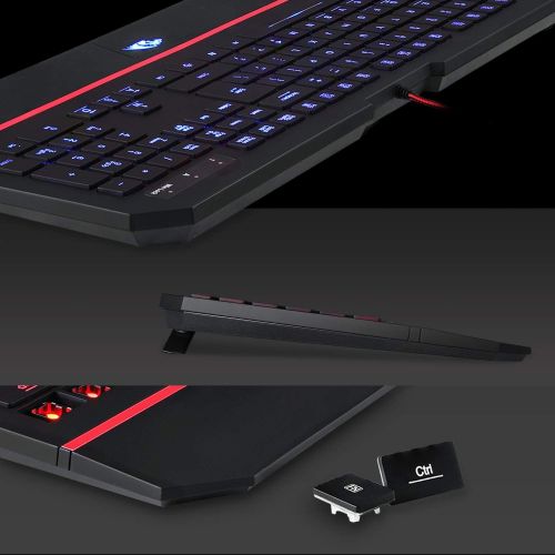  Redragon K502 RGB Gaming Keyboard RGB LED Backlit Illuminated 104 Key Silent Keyboard with Wrist Rest for Windows PC Games (RGB Backlit)