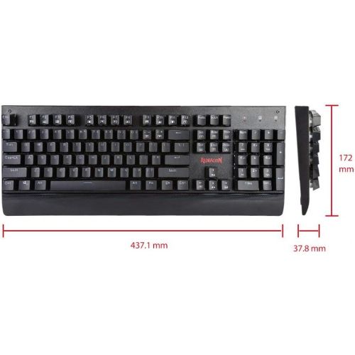  Redragon K557 RGB Backlit Mechanical Gaming Keyboard with Blue Switches, Aluminum Base, Anti-ghosting 104 Keys