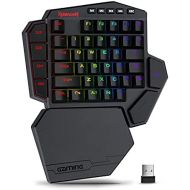 Redragon K585 DITI Wireless One-Handed Mechanical Keyboard, 42 Keys 2.4Ghz RGB 40% Gaming Keypad with 7 Onboard Macro Keys, Detachable Wrist Support, Durable Battery (Blue Switch)