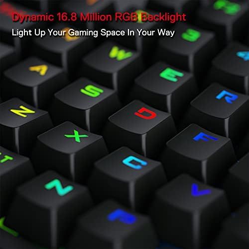  Redragon K585 DITI Wireless One-Handed Mechanical Keyboard, 42 Keys 2.4Ghz RGB 40% Gaming Keypad with 7 Onboard Macro Keys, Detachable Wrist Support, Durable Battery (Blue Switch)