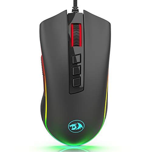  Redragon M711-FPS Cobra FPS Optical Switch (LK) Gaming Mouse, Wired RGB Gamer Mouse w/ 50 Million Click Lifespan, Onboard 16,000 DPI (32,000 via Software) and 7 Programmable Macro