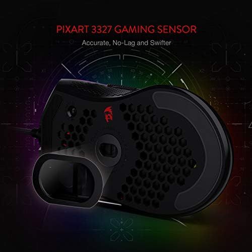  Redragon M808 Storm Lightweight RGB Gaming Mouse, 85g Ultralight Honeycomb Shell - 12,400 DPI Optical Sensor - 7 Programmable Buttons - Precise Registration - Super-Lite Cable