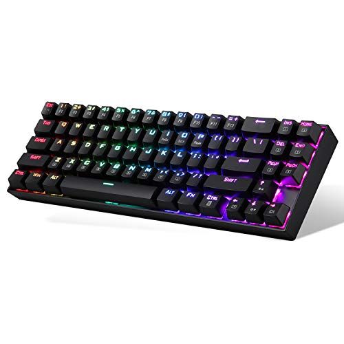  Redragon Wireless Mechanical Gaming Keyboard 60% Compact 70 Key Tenkeyless RGB Backlit Computer Keyboard with Red Switches for Windows PC Gamers