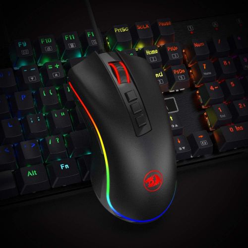  Redragon M711 Cobra Gaming Mouse with 16.8 Million RGB Color Backlit, 10,000 DPI Adjustable, Comfortable Grip, 7 Programmable Buttons