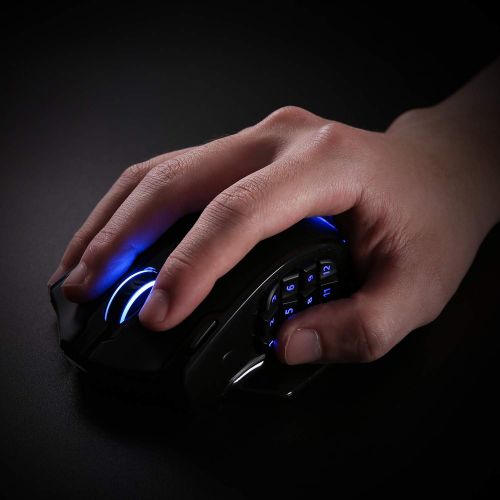  Redragon M913 Impact Elite Wireless Gaming Mouse, 16000 DPI Wired/Wireless RGB Gamer Mouse with 16 Programmable Buttons, 45 Hr Battery and Pro Optical Sensor, 12 Side Buttons MMO M