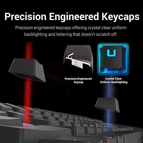  Redragon K552 Mechanical Gaming Keyboard 60% Compact 87 Key Kumara Wired Cherry MX Blue Switches Equivalent for Windows PC Gamers (RGB Backlit Black)