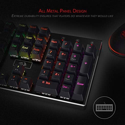  Redragon K556 RGB LED Backlit Wired Mechanical Gaming Keyboard, Aluminum Base, 104 Standard Keys