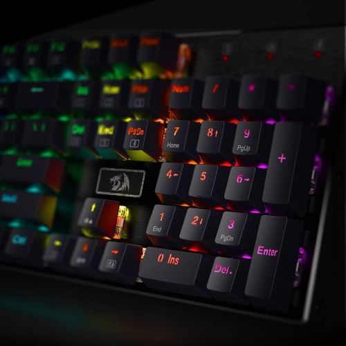  Redragon K556 RGB LED Backlit Wired Mechanical Gaming Keyboard, Aluminum Base, 104 Standard Keys