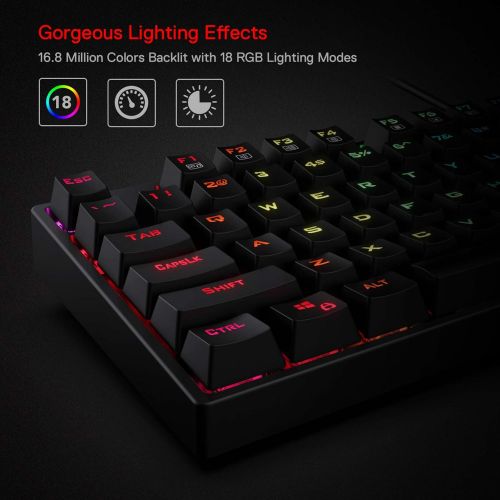  Redragon K582 SURARA RGB LED Backlit Mechanical Gaming Keyboard with 104 Keys-Linear and Quiet-Red Switches