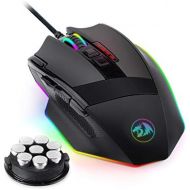 Redragon M801 Gaming Mouse RGB MMO 9 Programmable Buttons Mouse with Macro Recording Rapid Fire Button 16000 DPI for Windows PC (Wired, Black)