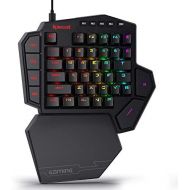 Redragon K585 DITI One-Handed RGB Mechanical Gaming Keyboard, Type-C Professional Gaming Keypad with 7 Onboard Macro Keys, Detachable Wrist Rest, 42 Keys (Black-Blue Switch)