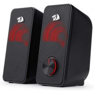 [아마존베스트]Redragon GS500 Stentor PC Gaming Speaker, 2.0 Channel Stereo Desktop Computer Speaker with Red Backlight, Quality Bass and Crystal Clear Sound, USB Powered with a 3.5mm Connector