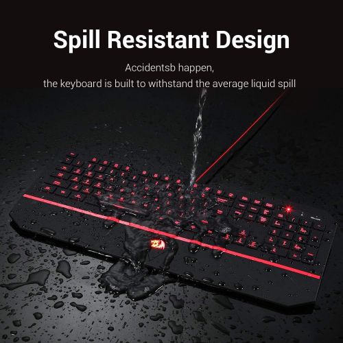  [아마존베스트]Redragon K502 RGB Gaming Keyboard RGB LED Backlit Illuminated 104 Key Silent Keyboard with Wrist Rest for Windows PC Games (RGB Backlit)