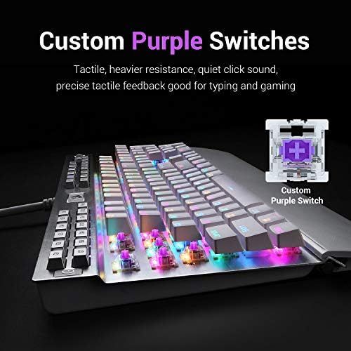  [아마존베스트]Redragon K550 Mechanical Gaming Keyboard, RGB LED Backlit with Brown Switches, Macro Recording, Wrist Rest, Volume Control, Full Size, Yama, USB Passthrough for Windows PC Gamer (W